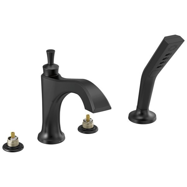 Dorval Roman Tub With Hand Shower Trim - Less Handles, Delta, Mfr#: T4756-BLLHP